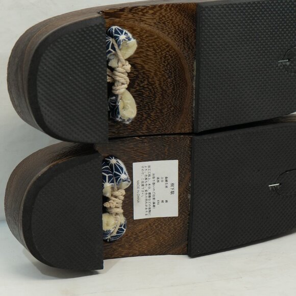 Geta Japanese Traditional Sandal Dark Brown paulownia wood Kyoetsu Thong Shoe - Picture 10 of 12